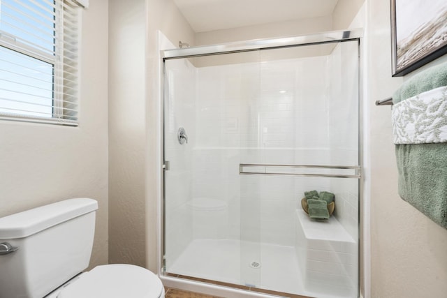 2110 N Brindac Ln, Clovis, CA 93619 - bathroom with a stall shower and a textured wall