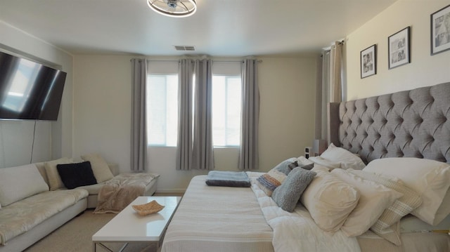bedroom with visible vents