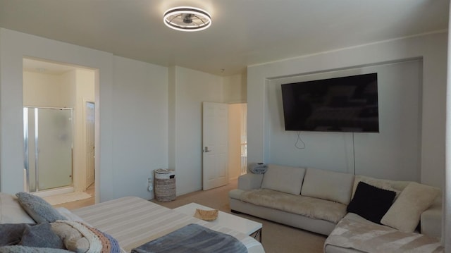 bedroom featuring carpet