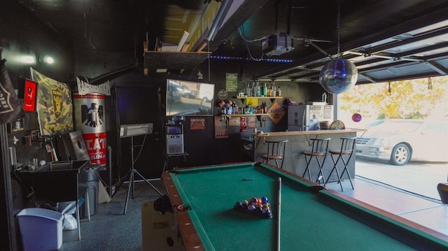 game room featuring a dry bar and pool table