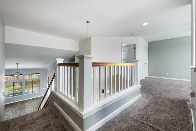 4650 W Roberts Ave, Fresno, CA 93722 - stairs with carpet, baseboards, and recessed lighting