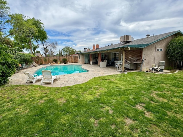 3140 Timmy Ave, Clovis, CA 93612 - view of swimming pool with a patio area and central AC unit
