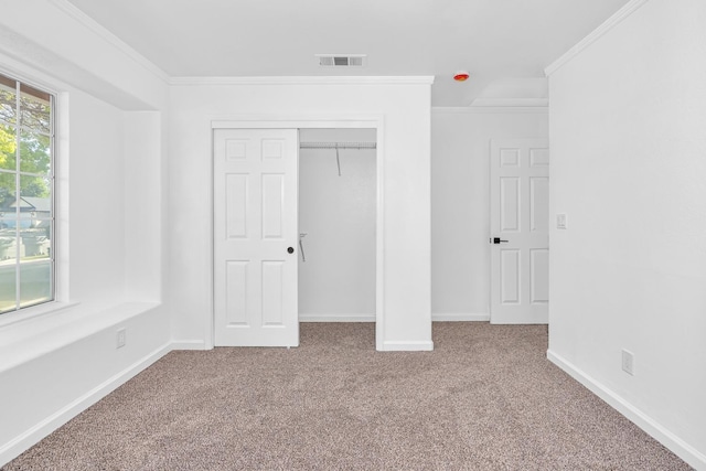 5873 W Wathen, Fresno, CA 93722 - unfurnished bedroom with carpet floors, ornamental molding, a closet, and baseboards