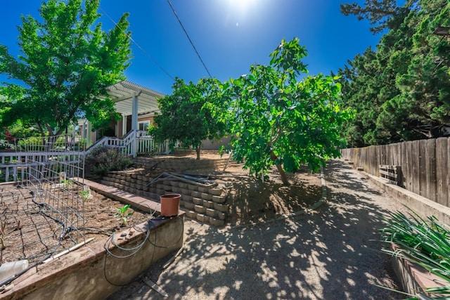 18778 Shore Dr, Madera, CA 93638 - view of yard featuring a pergola and fence