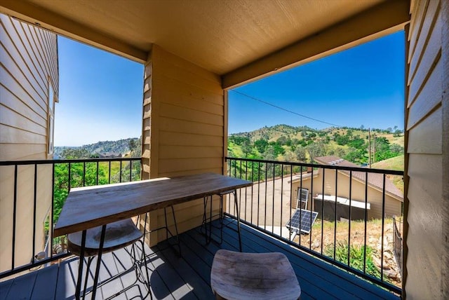 balcony with a mountain view
