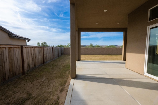 view of patio with a fenced backyard