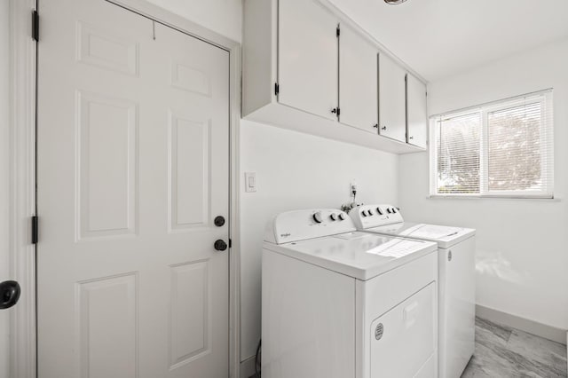 4844 N 4th St, Fresno, CA 93726 - washroom with baseboards, marble finish floor, independent washer and dryer, and cabinet space