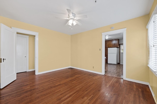 811 E Cambridge Ave, Fresno, CA 93704 - empty room featuring ceiling fan, wood finished floors, baseboards, and plenty of natural light