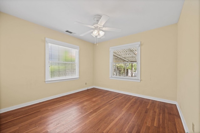 811 E Cambridge Ave, Fresno, CA 93704 - spare room with wood finished floors, baseboards, and ceiling fan