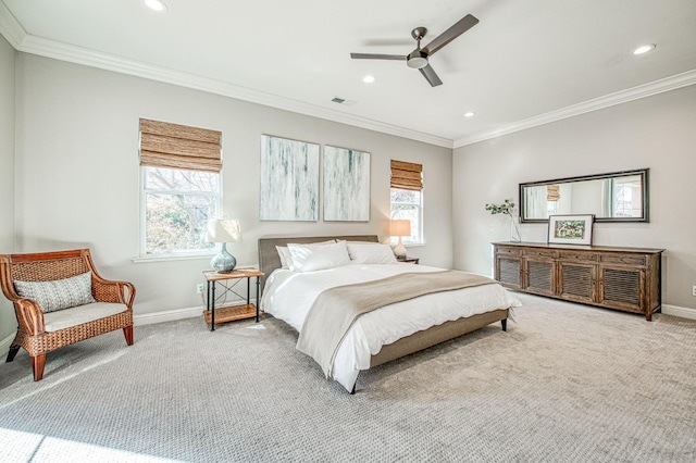 8389 N Paula Ave, Fresno, CA 93720 - carpeted bedroom with visible vents, baseboards, and recessed lighting