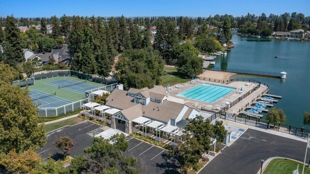 10001 N Pheasant Run Dr, Fresno, CA 93730 - bird's eye view of a nearby body of water and a pool area