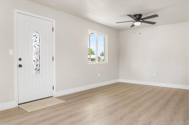 3659 Mono St, Fresno, CA 93702 - entryway with light wood-type flooring and a ceiling fan
