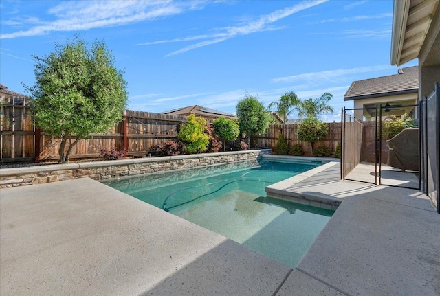 2653 Vermont Ave, Clovis, CA 93619 - view of swimming pool featuring a patio and a fenced backyard