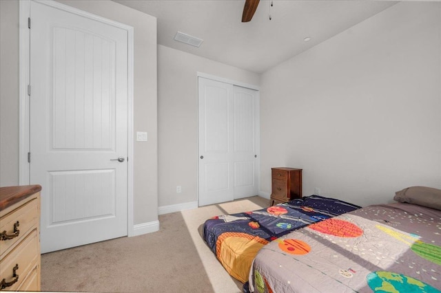 2653 Vermont Ave, Clovis, CA 93619 - carpeted bedroom with a closet, ceiling fan, and baseboards