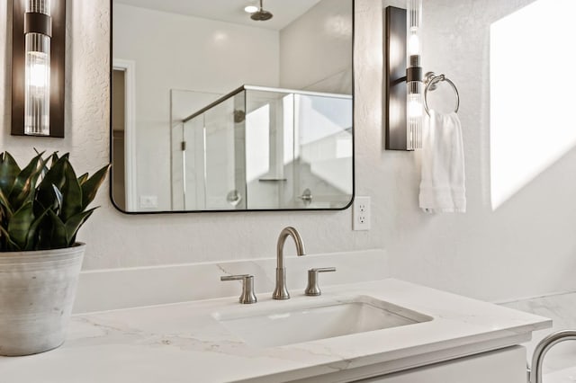 11182 N Via Ravenna Dr, Fresno, CA 93730 - full bathroom with vanity and a stall shower