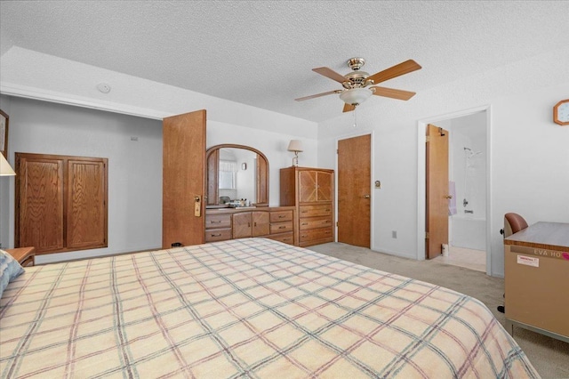 1607 E Everglade Ave, Fresno, CA 93720 - bedroom featuring a textured ceiling, light carpet, and ceiling fan