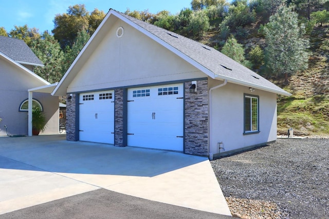 view of garage