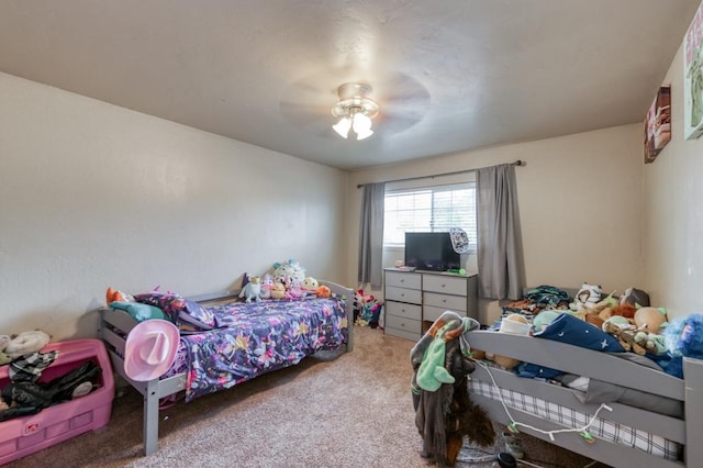 7341 N Bond St, Fresno, CA 93720 - bedroom featuring a ceiling fan and carpet flooring