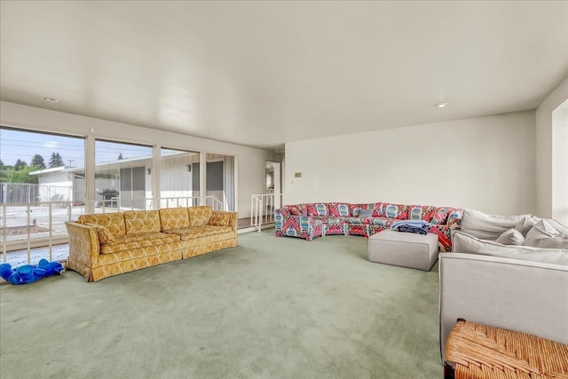 view of carpeted living area