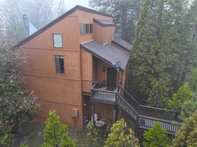 40720 Oakwoods Ln, Shaver Lake, CA 93664 - rear view of property with stairway