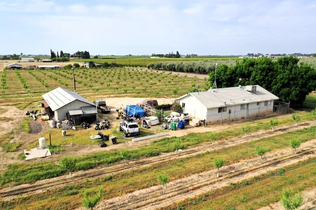 aerial view with a rural view