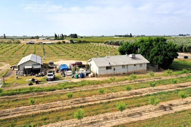 drone / aerial view with a rural view
