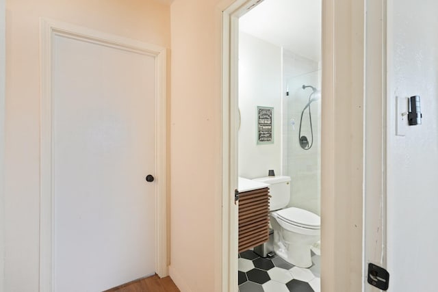1016 N White St, Hanford, CA 93230 - bathroom with a shower stall, toilet, and vanity