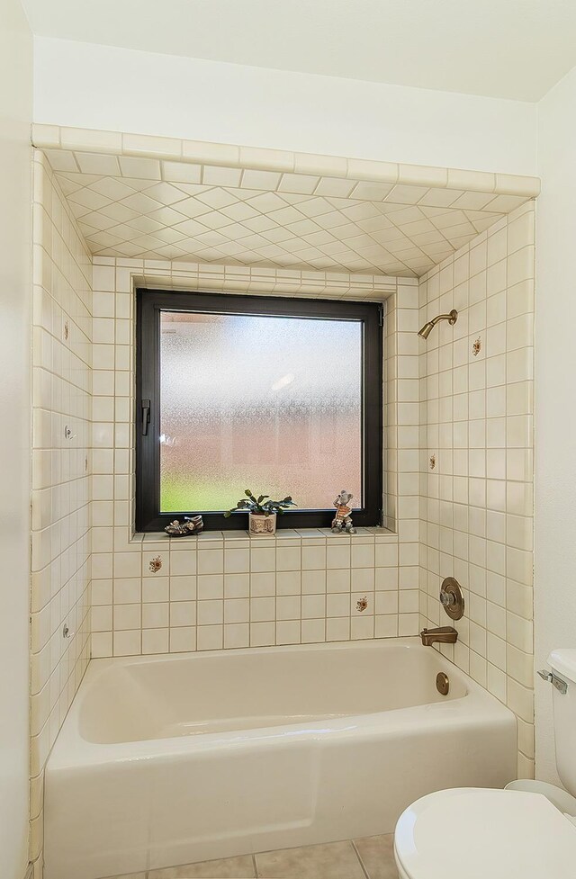 7355 N Pacific Ave, Fresno, CA 93711 - full bathroom with bathing tub / shower combination, tile patterned flooring, and toilet