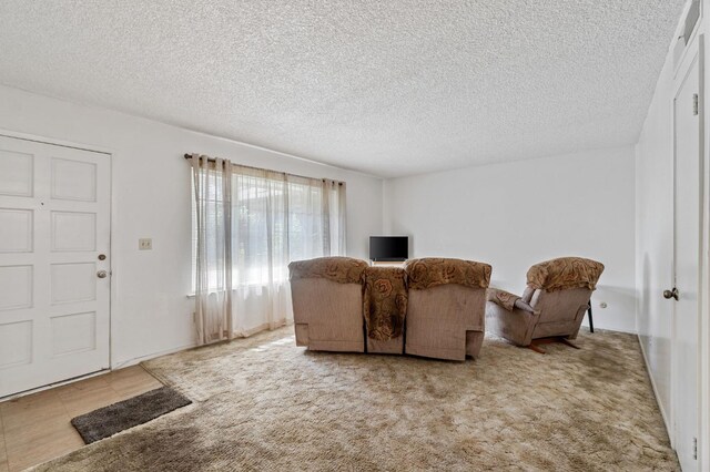4311 N Emerson Ave, Fresno, CA 93705 - living area featuring carpet flooring and a textured ceiling