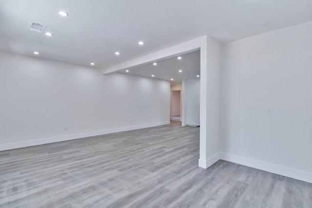 227 E Pine Ave, Fresno, CA 93728 - empty room with recessed lighting, baseboards, and light wood-style floors