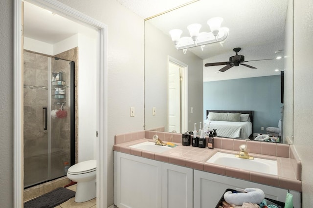 3375 N Berlin Ave, Fresno, CA 93722 - ensuite bathroom with ensuite bath, a sink, a shower stall, and double vanity