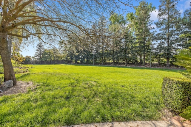 view of yard featuring fence
