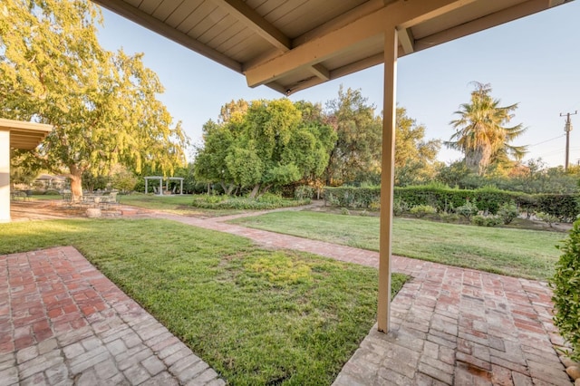view of yard with a patio