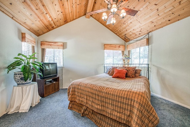 42153 Hemlock Ln, Shaver Lake, CA 93664 - carpeted bedroom featuring wood ceiling and baseboards