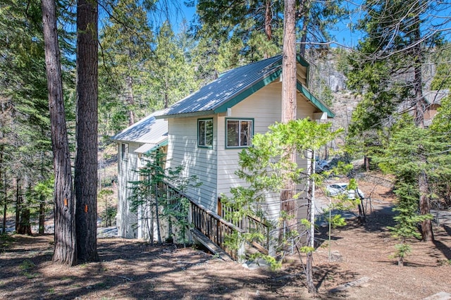 42153 Hemlock Ln, Shaver Lake, CA 93664 - view of property exterior featuring a metal roof
