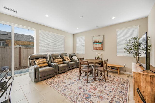 4103 Ash Rd, Madera, CA 93636 - living room with visible vents, recessed lighting, and light tile patterned flooring