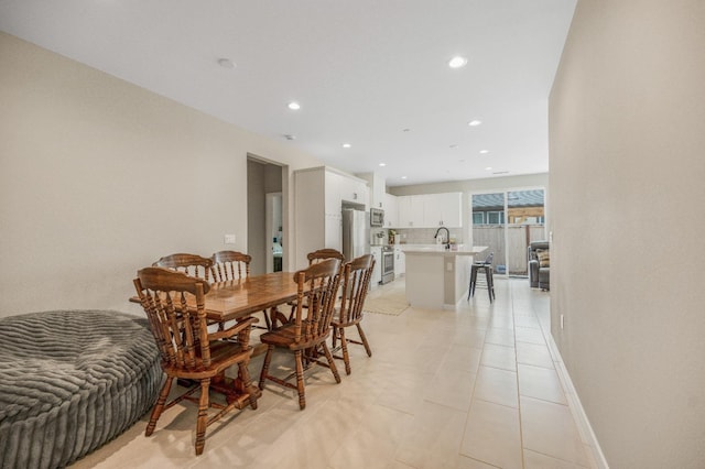 4103 Ash Rd, Madera, CA 93636 - dining area featuring baseboards, recessed lighting, and light tile patterned floors