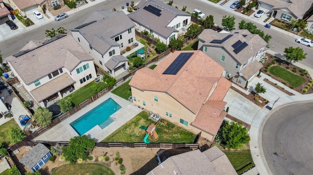 aerial view with a residential view