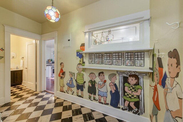 605 E Home Ave, Fresno, CA 93728 - hall with tile patterned floors and electric panel