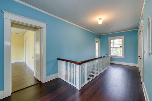 605 E Home Ave, Fresno, CA 93728 - interior space with baseboards, an upstairs landing, ornamental molding, and wood finished floors