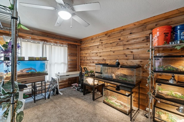 31008 N Dome Dr, Coarsegold, CA 93614 - home office with carpet flooring and a ceiling fan