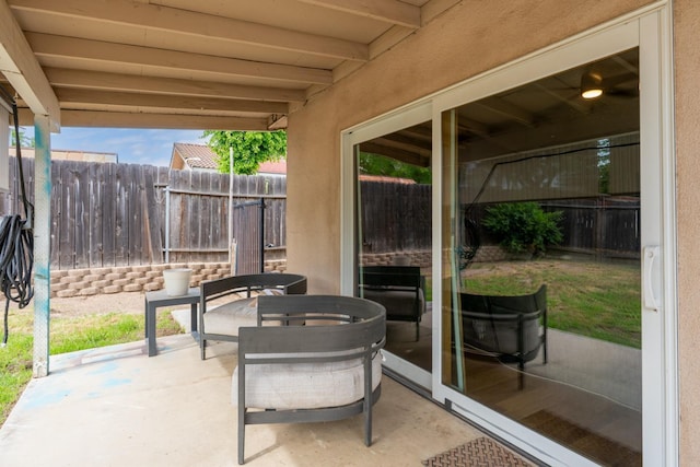 view of patio with a fenced backyard