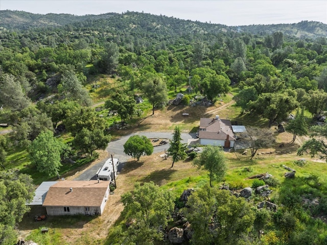 aerial view with a forest view
