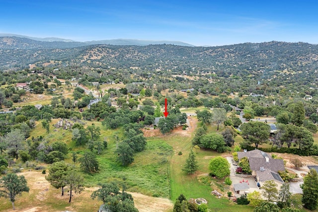 drone / aerial view with a mountain view