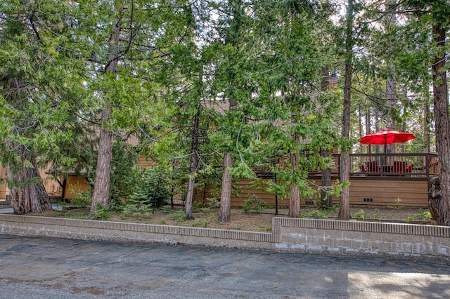 exterior space featuring a wooden deck