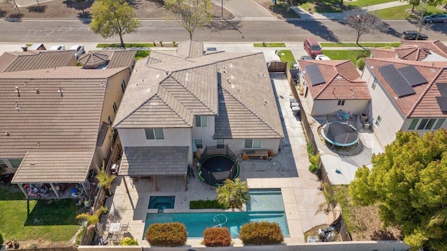 drone / aerial view with a residential view