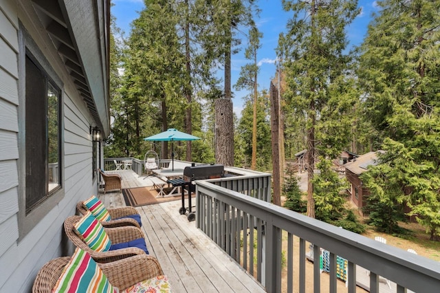 view of wooden deck