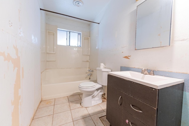 603 E Compton Ave, Pixley, CA 93256 - full bath featuring washtub / shower combination, toilet, tile patterned flooring, and vanity