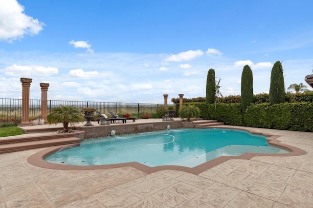 4918 W Bluff Ave, Fresno, CA 93722 - view of pool with fence, a patio area, and a fenced in pool
