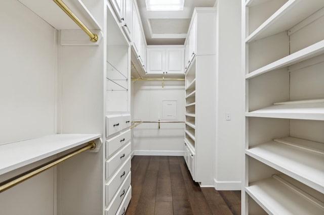 4918 W Bluff Ave, Fresno, CA 93722 - walk in closet with dark wood-type flooring